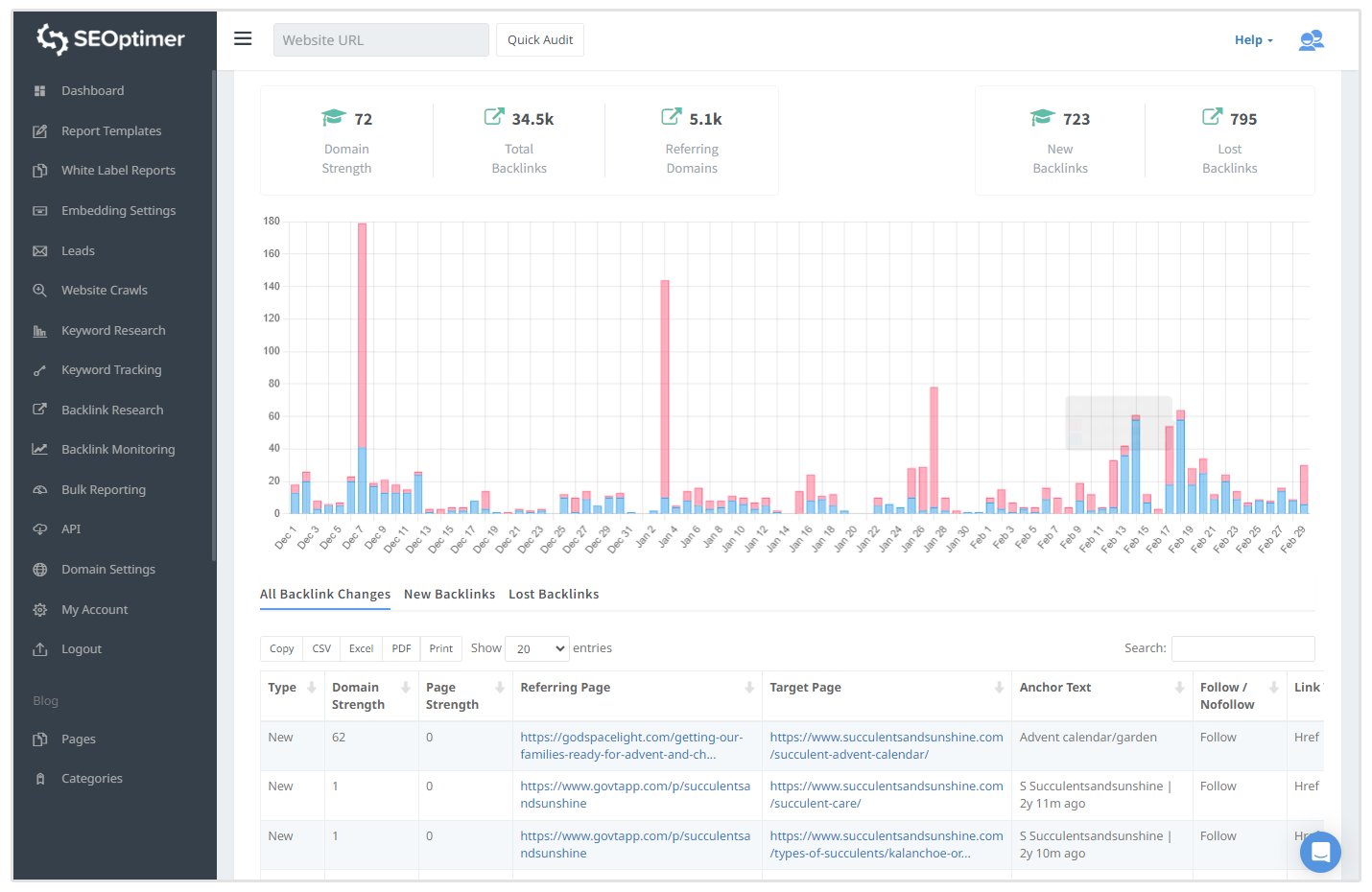 Monitoraggio dei backlink